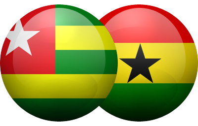 Togo and Ghana Flags